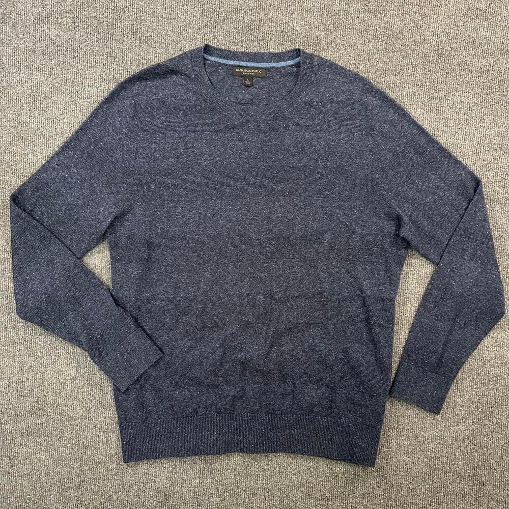 Banana Republic Men’s Silk Linen Sweater Lightweight Natural Fiber Pullover L